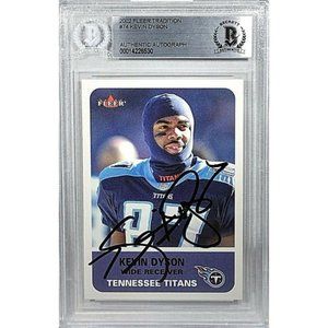 Kevin Dyson Signed 2002 Fleer Tradition Football Card Titans Beckett Autographed